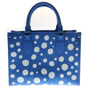 Louis Vuitton Handbag YK Yayoi Kusama Blue Go Leather Monogram OnTheGo OnThe